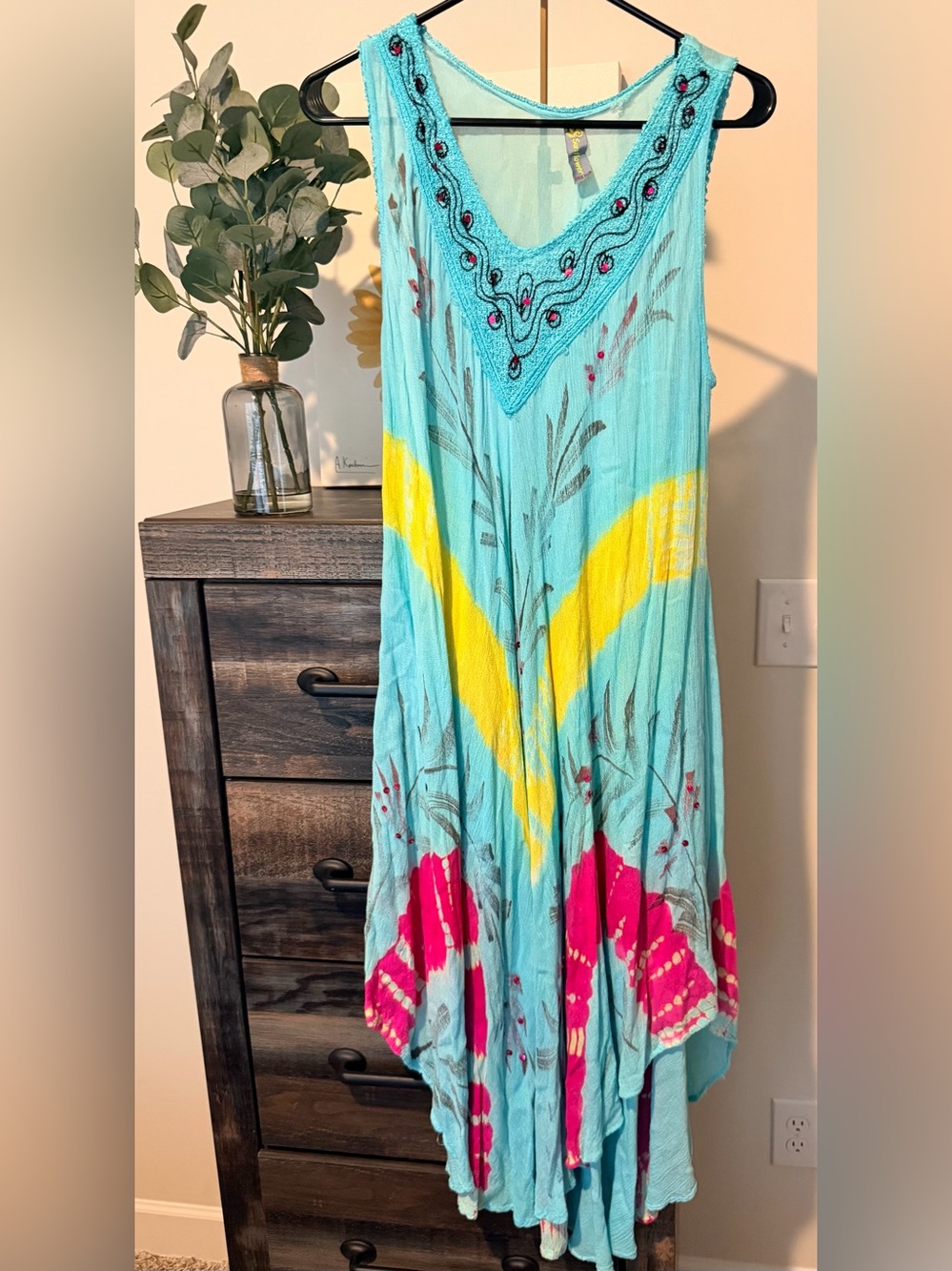 Light Blue Floral Embroidered Women’s Swim Coverup